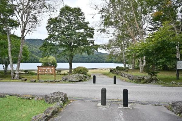 前の道路、丸沼