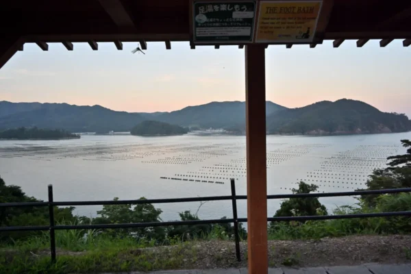 足湯からの風景・大船渡湾