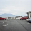 駐車場と桜島