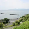 高台、鹿児島湾と開聞岳