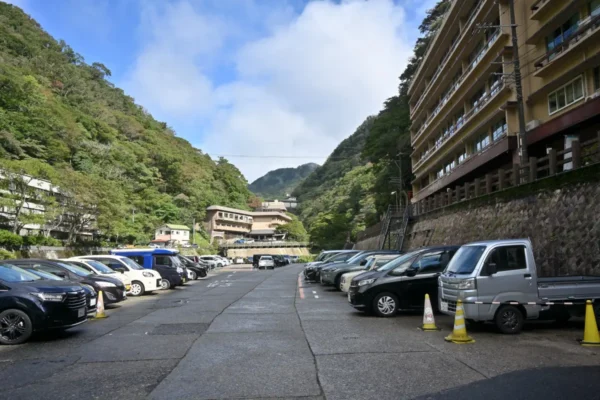 湯原温泉 河川駐車場