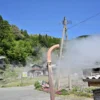 わいた温泉郷の湯けむり